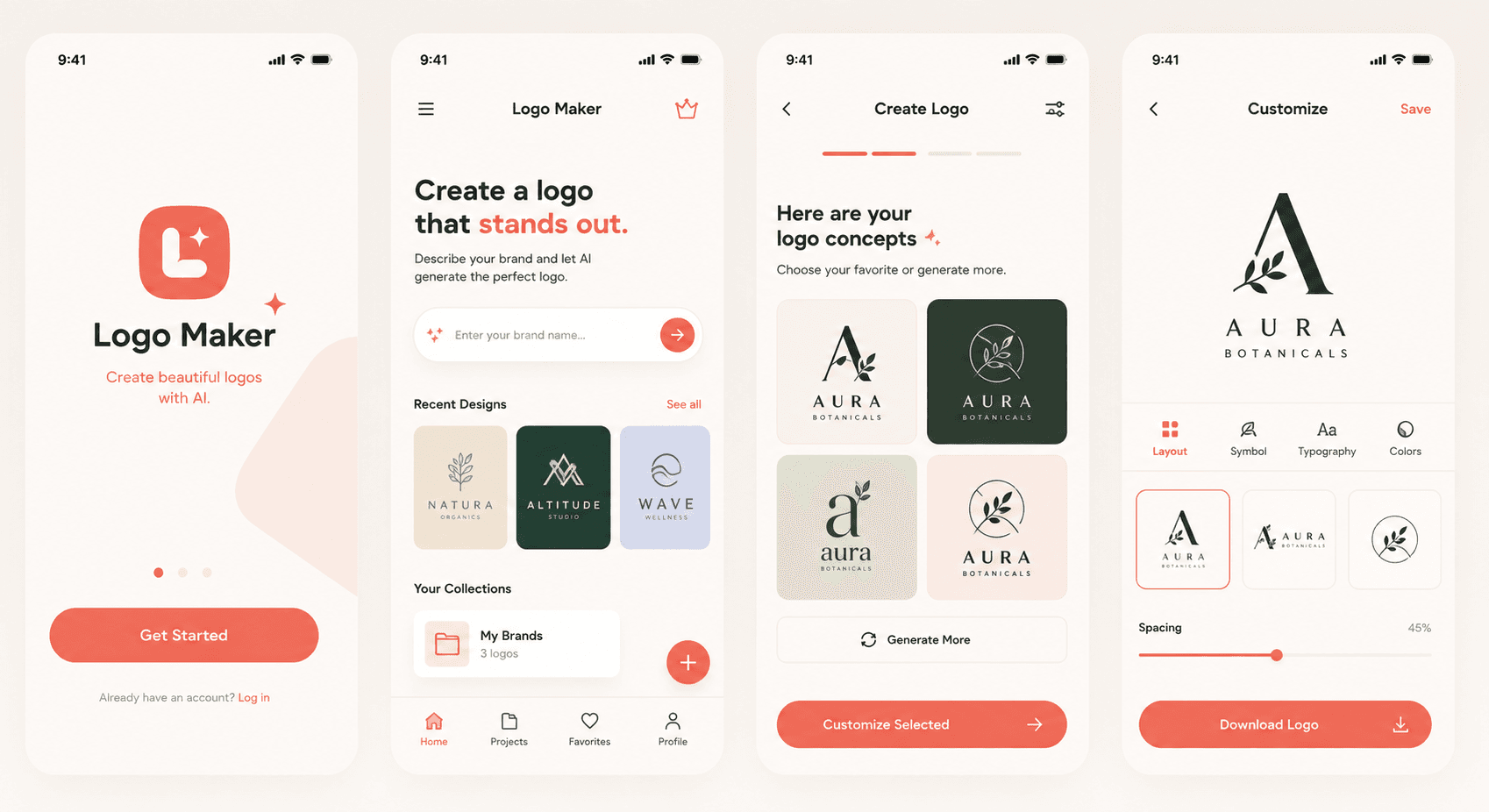 AI-generated app design mockup